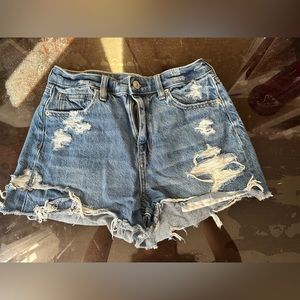 American Eagle High Rise Distressed Denim Shorts